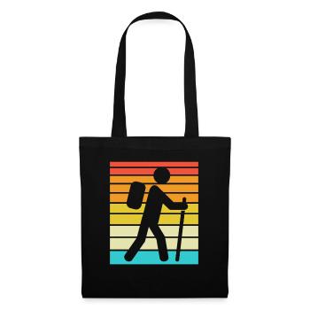 Wandern Hiking Geschenk Sprüche - Stoffbeutel - Schwarz - Vorne