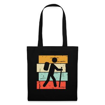 Wandern Hiking Geschenk Sprüche - Stoffbeutel - Schwarz - Vorne