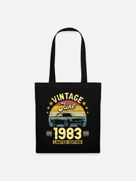 Geburtstagsfeier Juni 1983 40-jähriges Jubiläum - Stoffbeutel - Schwarz