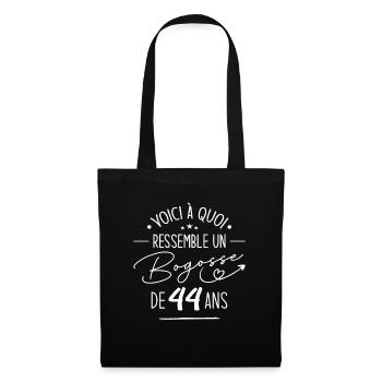 Bogosse 44 ans Cadeau Humour Anniversaire 44 ans - Sac en tissu - noir - Devant