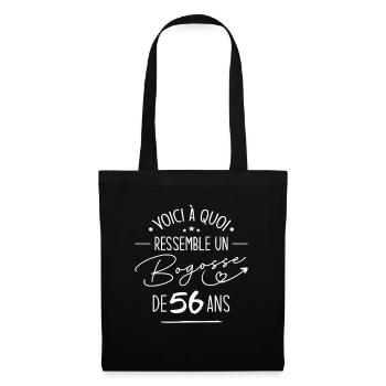 Bogosse 56 ans Cadeau Humour Anniversaire 56 ans - Sac en tissu - noir - Devant