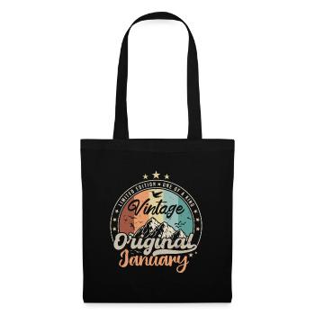 Né en Janvier Cadeau D'anniversaire - Sac en tissu - noir - Devant