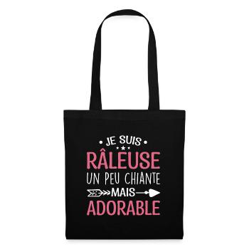 Je Suis Râleuse Un Peu Chiante Mais Adorable - Sac en tissu - noir - Devant