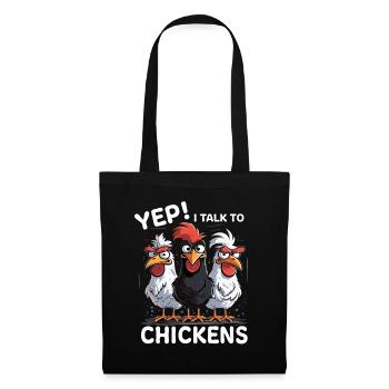 Hühner Geschenk Huhn Sprüche Geburtstag - Stoffbeutel - Schwarz - Vorne