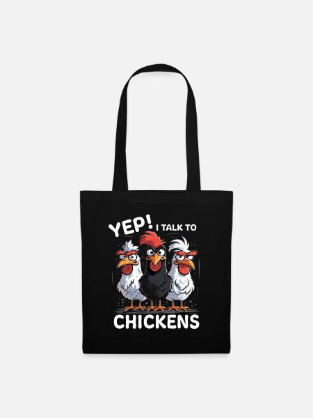 Hühner Geschenk Huhn Sprüche Geburtstag - Stoffbeutel - Schwarz
