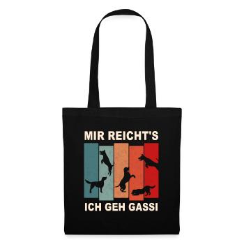 Hund Sprüche Geschenk Gassi Gehen Hunde - Stoffbeutel - Schwarz - Vorne