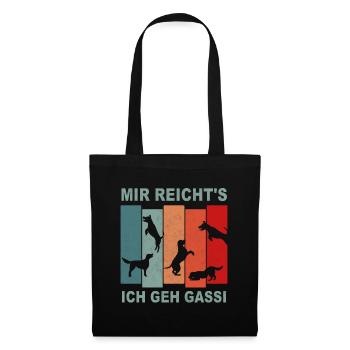 Hund Sprüche Geschenk Gassi Gehen Hunde - Stoffbeutel - Schwarz - Vorne