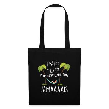 Femme Retraitée Idée Cadeau Femme Humour Retraite - Sac en tissu - noir - Devant