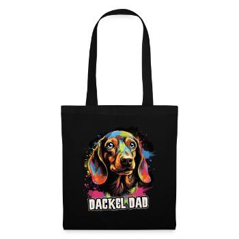 Dackel Hund Geschenk Spruch - Stoffbeutel - Schwarz - Vorne