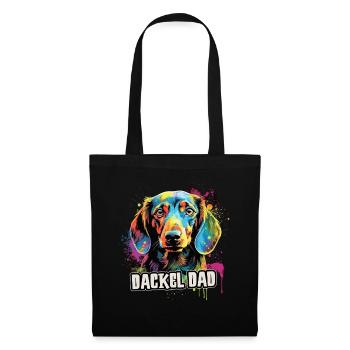 Dackel Hund Geschenk Spruch - Stoffbeutel - Schwarz - Vorne