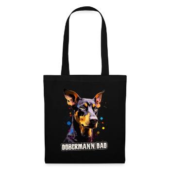 Dobermann Hund Geschenk Spruch - Stoffbeutel - Schwarz - Vorne