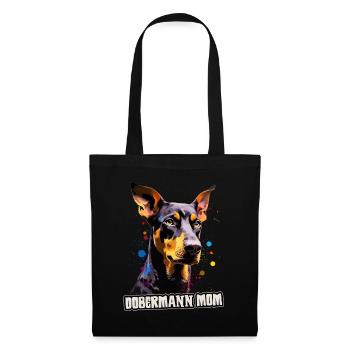 Dobermann Hund Geschenk Spruch - Stoffbeutel - Schwarz - Vorne