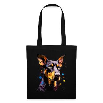 Dobermann Hund Geschenk Spruch - Stoffbeutel - Schwarz - Vorne