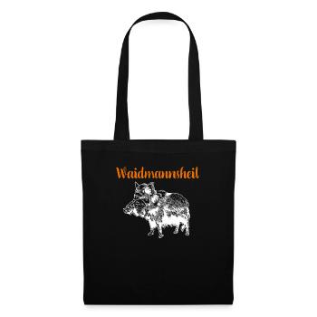 Waidmannsheil I Keiler Jagd Motiv - Stoffbeutel - Schwarz - Vorne