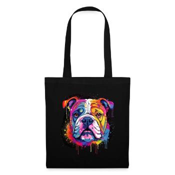 Englische Bulldogge Hund Geschenk Spruch - Stoffbeutel - Schwarz - Vorne