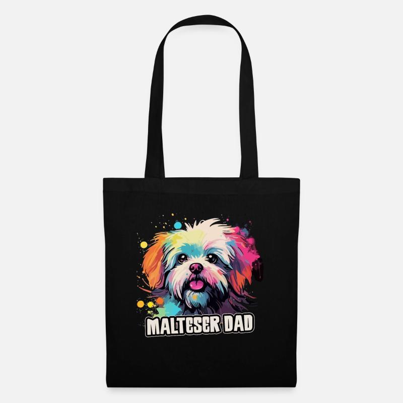 Malteser Hund Geschenk Spruch - Stoffbeutel - Schwarz