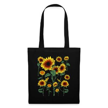 Natur Blume Gelbe Sonnenblume Geschenkidee Botanik - Stoffbeutel - Schwarz - Vorne
