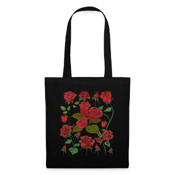 Nature Roses Blossoms Hobby Gardener Gift Botany - Tote Bag - black - Front
