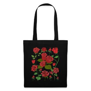 Fleurs sauvages Roses Jardinier Fleurs Cadeau Botanique - Sac en tissu - noir - Devant