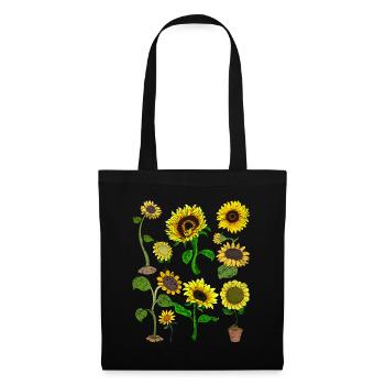 Sonnenblumen Gärtner Blumen Geschenk Botanik - Stoffbeutel - Schwarz - Vorne