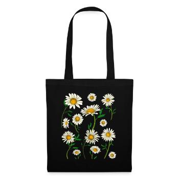Gänseblümchen Hobbygärtner Geschenk Blumen Botanik - Stoffbeutel - Schwarz - Vorne
