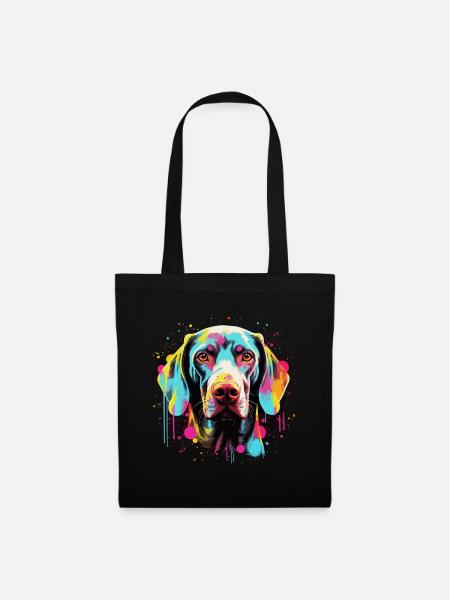 Weimaraner Hund Geschenk Spruch - Stoffbeutel - Schwarz