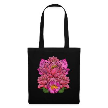 Jardin botanique en fleur de lotus Botanique - Sac en tissu - noir - Devant