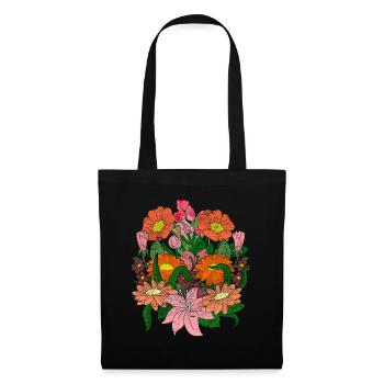 Natur Wildblumen Garten Blumen Geschenk Botanik - Stoffbeutel - Schwarz - Vorne
