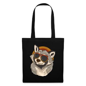 Coole Sonnenbrille Trash Panda Geschenk Waschbär - Stoffbeutel - Schwarz - Vorne