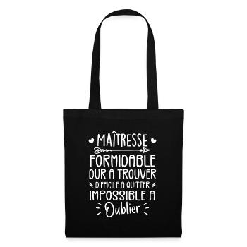 Maîtresse Formidable Cadeau Maîtresse D'école - Sac en tissu - noir - Devant