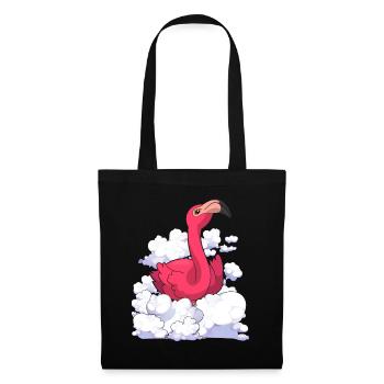 Exotisches Tier Geschenk Wolken Rosa Flamingo - Stoffbeutel - Schwarz - Vorne