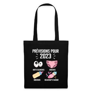 Prévisions pour 2023 Humour Futur Papa pour 2023 - Sac en tissu - noir - Devant