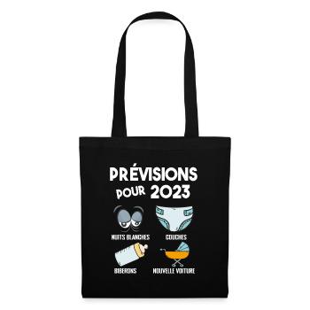Prévisions pour 2023 Humour Futur Papa pour 2023 - Sac en tissu - noir - Devant