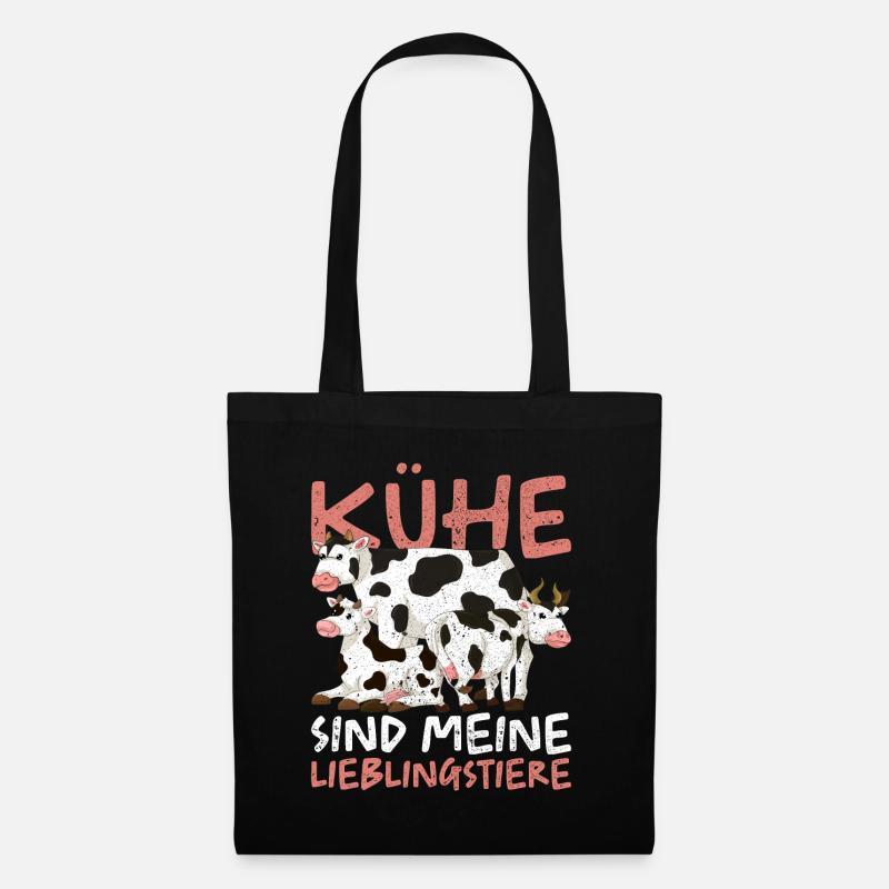 Kühe sind meine Lieblingstiere Bauer Geschenk Kuh - Stoffbeutel - Schwarz