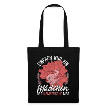 Einfach nur ein Mädchen das Kampffische mag - Stoffbeutel - Schwarz - Vorne