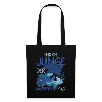 Meerestier Jungen Geschenk Siamesischer Kampffisch - Stoffbeutel - Schwarz - Vorne