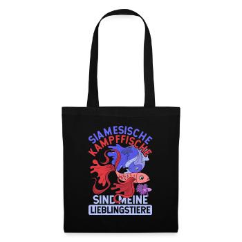Ozean Tier Meerestier Geschenk Lustiges Kampffisch - Stoffbeutel - Schwarz - Vorne
