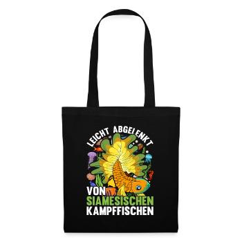 Ozean Tier Meeresbewohner Lustiges Kampffisch - Stoffbeutel - Schwarz - Vorne