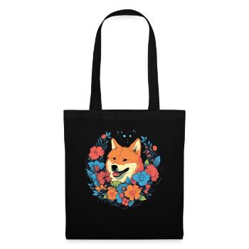 Akita Hund Geschenk - Stoffbeutel - Schwarz - Vorne
