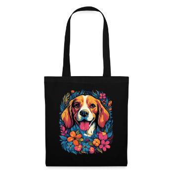 Cadeau de chien Beagle - Sac en tissu - noir - Devant
