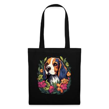 Cadeau de chien Beagle - Sac en tissu - noir - Devant
