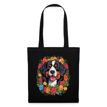 Cadeau de chien de montagne bernois - Sac en tissu - noir - Devant