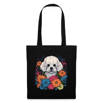 Bichon Frise Chien Cadeau - Sac en tissu - noir - Devant