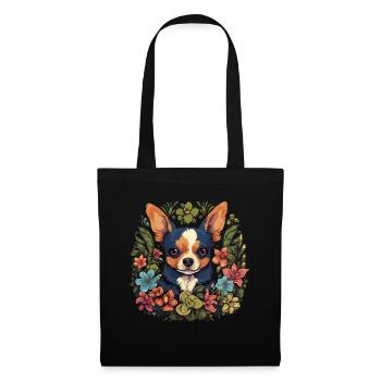Cadeau de chien Chihuahua - Sac en tissu - noir - Devant