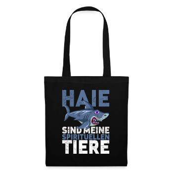 Haie sind meine spirituellen Tiere Lustiges Hai - Stoffbeutel - Schwarz - Vorne