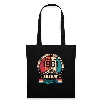 1961 Juillet Millésime Fabriqué Juillet 1961 Gift - Sac en tissu - noir - Devant
