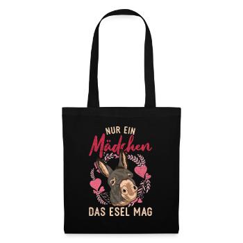 Nur ein Mädchen das Esel mag Bauernhof Tier Esel - Stoffbeutel - Schwarz - Vorne