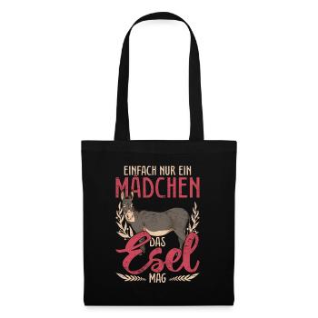 Einfach nur ein Mädchen das Esel mag Bauer Esel - Stoffbeutel - Schwarz - Vorne