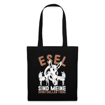 Esel sind meine spirituellen Tiere Lustiges Esel - Stoffbeutel - Schwarz - Vorne