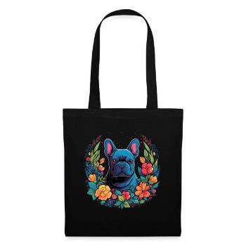 Frenchie Chien Bulldog Français Cadeau - Sac en tissu - noir - Devant